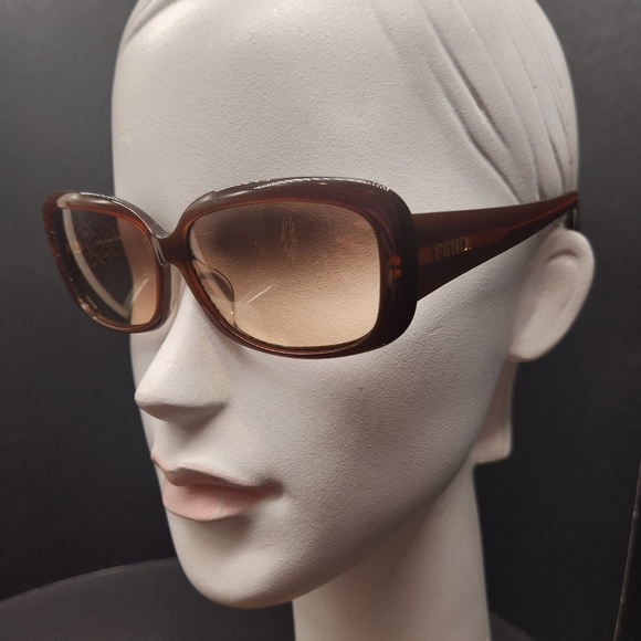 Fendi sunglasses women's brown logo full rim FS347AF square luxury Made Italy - Picture 1 of 12